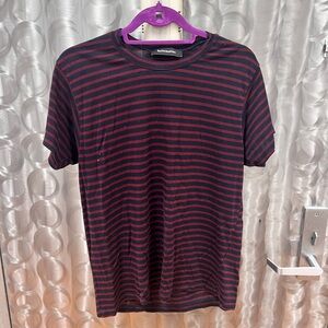 reformation - navy and maroon striped tee, size medium